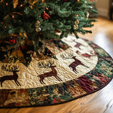 Eleganza del Bosco Copri Base per Albero di Natale Trapuntato