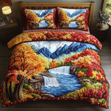 Set di Biancheria da Letto Trapuntata 3 Pezzi Bagliore del Bosco