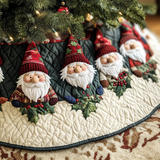 Woodland Gnomes Quilted Christmas Tree Skirt NCU0VH440