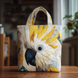 Cacatua dal Ciuffo Giallo Borsa Tote Trapuntata