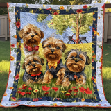 Quartetto di Yorkie Coperta Trapuntata