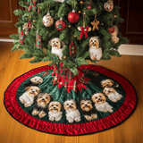 Gioia Natalizia dello Yorkie Copri Base per Albero di Natale Trapuntato