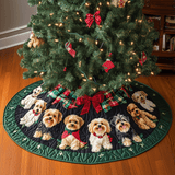 Yorkie nel Paese delle Meraviglie Copri Base per Albero di Natale Trapuntato