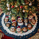 Noël dello Yorkshire Copri Base per Albero di Natale Trapuntato