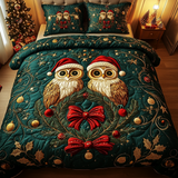 Set di Biancheria da Letto Trapuntata 3 Pezzi Magia di Yule del Gufo