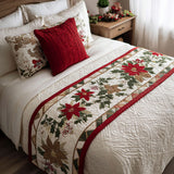 Eleganza Natalizia Runner da Letto Trapuntato