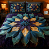 Set di Biancheria da Letto Trapuntata 3 Pezzi Girasole Maestoso