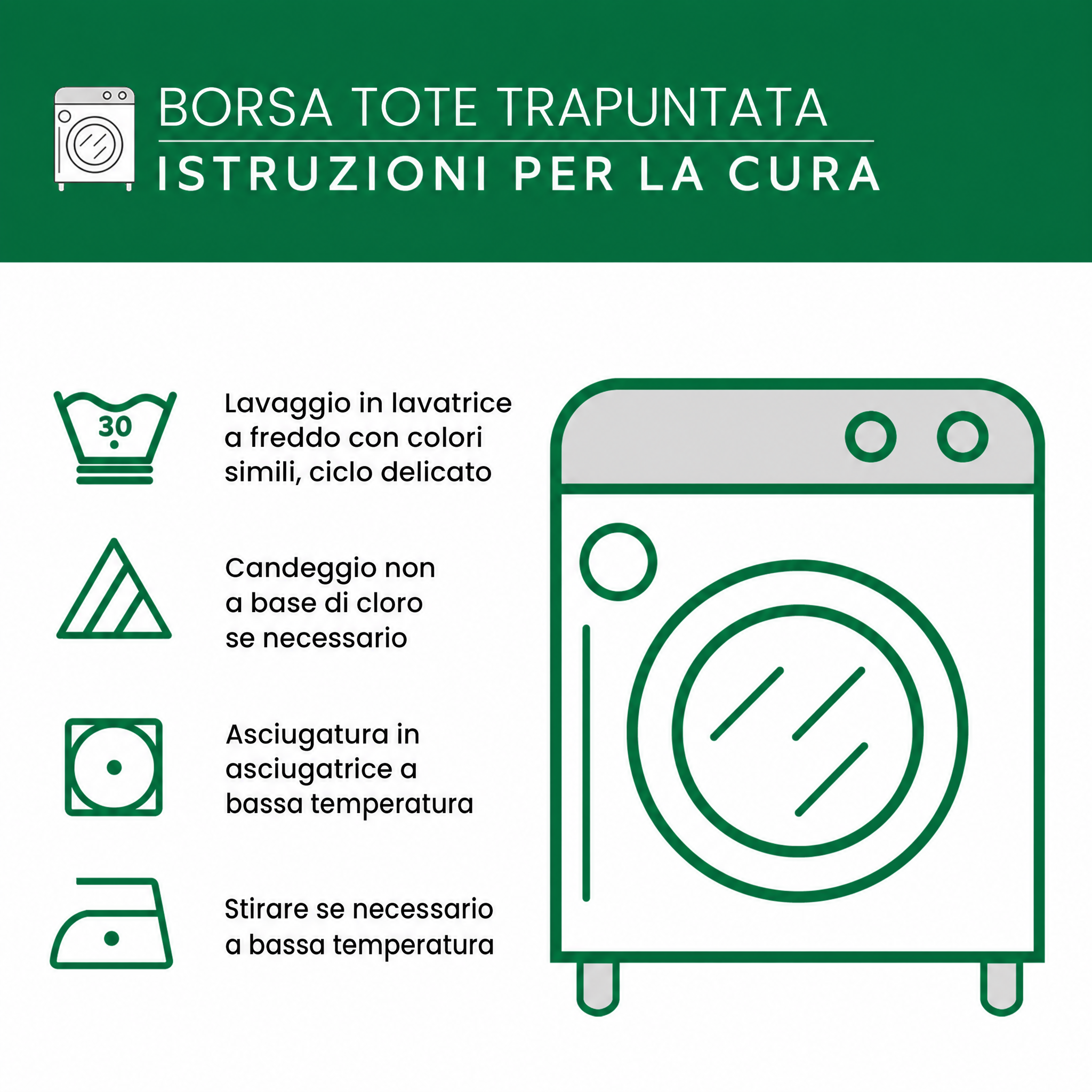 Istruzioni per il lavaggio