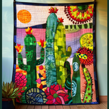 Cactus della Flora del Deserto Coperta Trapuntata