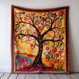 Arte dell'Albero della Vita Colorato Coperta Trapuntata