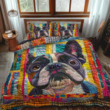 Set di Biancheria da Letto Trapuntata 3 Pezzi Bulldog Francese di Peeking