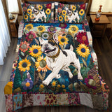 Set di Biancheria da Letto Trapuntata 3 Pezzi Bulldog Francese del Girasole