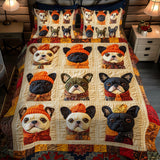 Set di Biancheria da Letto Trapuntata 3 Pezzi Bulldog Francese di Patterned