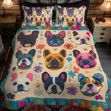 Set di Biancheria da Letto Trapuntata 3 Pezzi Arte Francese del Bulldog