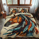 Set di Biancheria da Letto Trapuntata 3 Pezzi Cavallo Nativo Americano