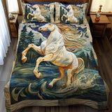 Set di Biancheria da Letto Trapuntata 3 Pezzi Cavallo al Galoppo