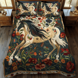 Set di Biancheria da Letto Trapuntata 3 Pezzi Cavallo Colorato al Galoppo