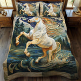 Set di Biancheria da Letto Trapuntata 3 Pezzi Cavallo al Galoppo