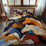 Set di Biancheria da Letto Trapuntata 3 Pezzi Cavallo Vivido