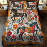 Set di Biancheria da Letto Trapuntata 3 Pezzi Cavallo Elegante di Running