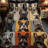 Set di Biancheria da Letto Trapuntata 3 Pezzi Gioia Francese del Bulldog