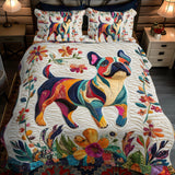 Set di Biancheria da Letto Trapuntata 3 Pezzi Vibrante Frenchie Faces