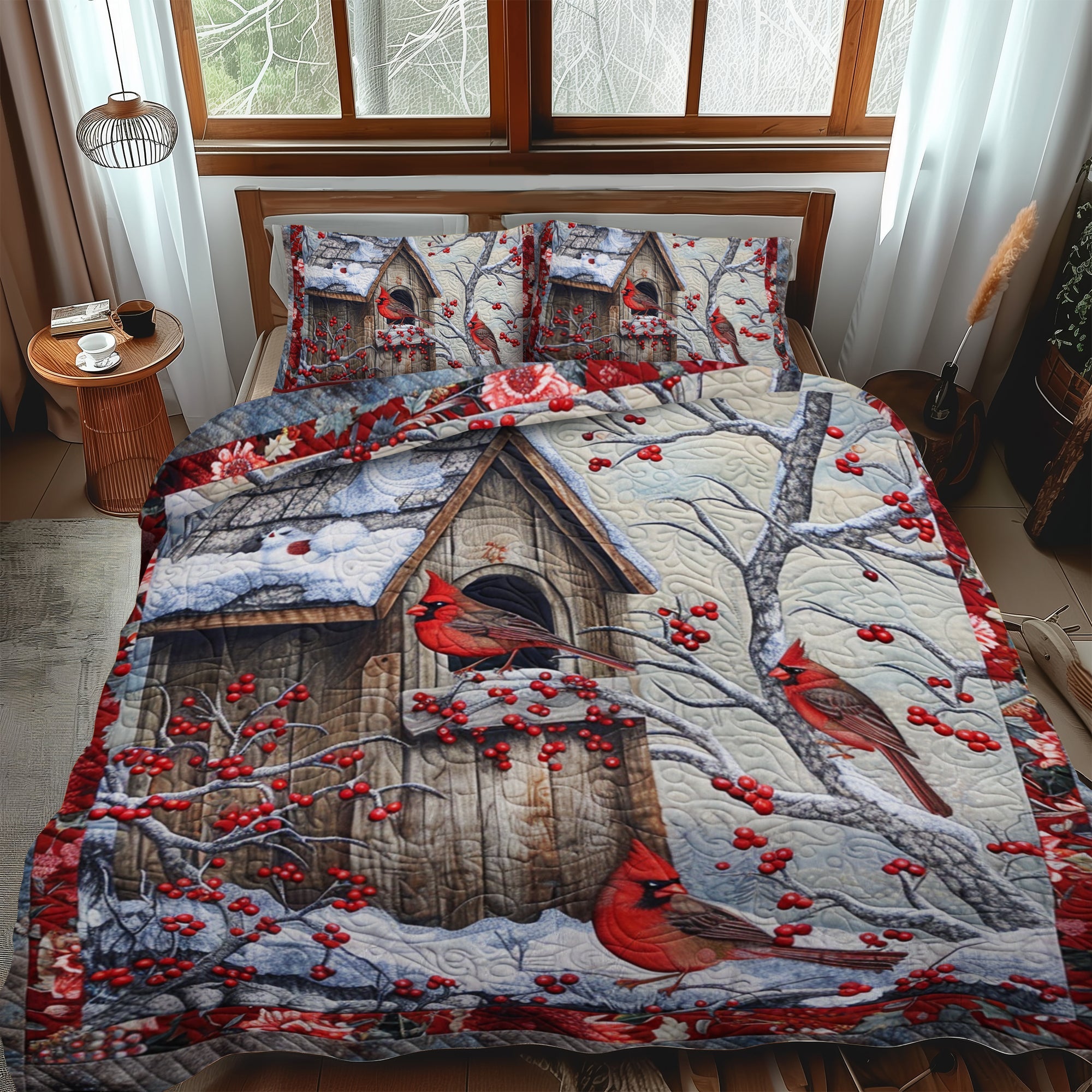 Set di Biancheria da Letto Trapuntata 3 Pezzi Cardinale di Nature-Inspired