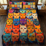 Set di Biancheria da Letto Trapuntata 3 Pezzi Gatto di Portraits