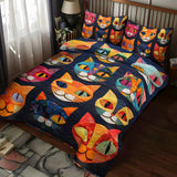 Set di Biancheria da Letto Trapuntata 3 Pezzi Gatto Stravagante