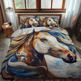 Set di Biancheria da Letto Trapuntata 3 Pezzi Cavallo Artistico