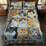 Set di Biancheria da Letto Trapuntata 3 Pezzi Gatto di Portraits