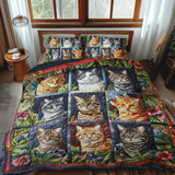 Set di Biancheria da Letto Trapuntata 3 Pezzi Fantasia del Felino