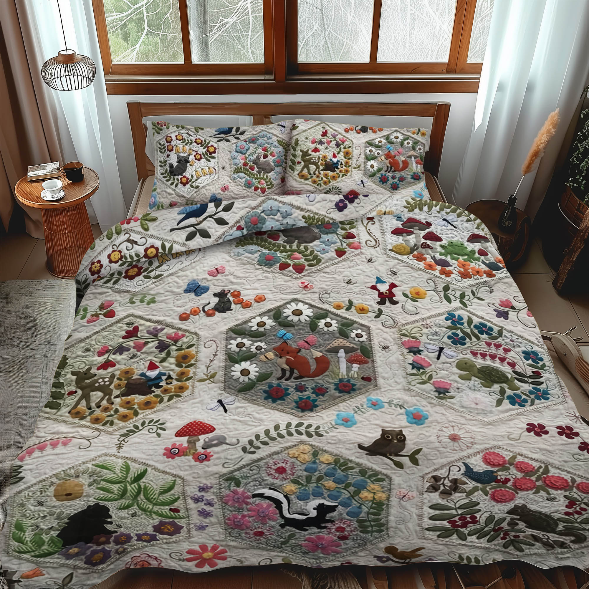 Set di Biancheria da Letto Trapuntata 3 Pezzi Estro del Bosco di Animals